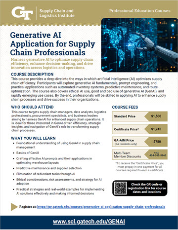 Generative AI Application for Supply Chain Professionals Flyer