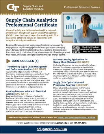 Supply Chain Analytics Professional Certificate Flyer