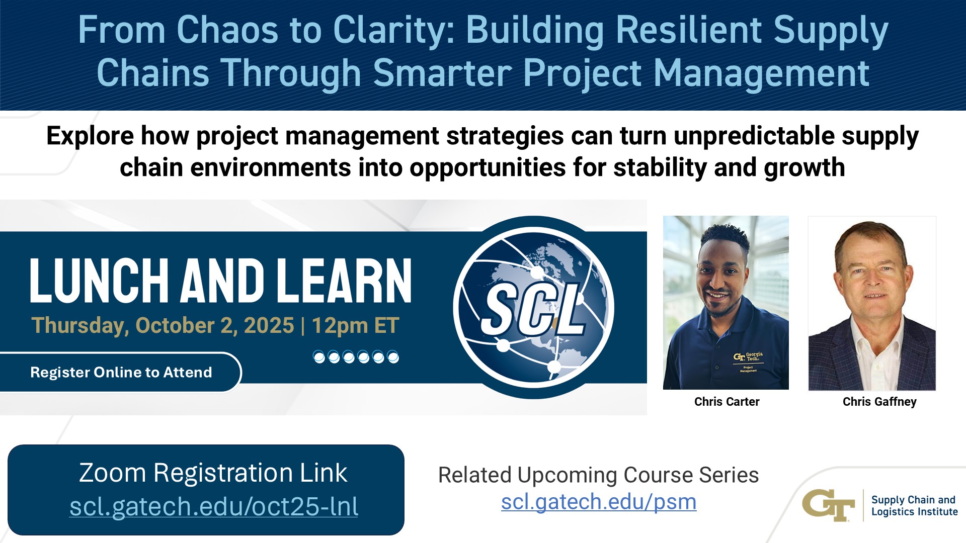 FREE Webinar: "From Chaos to Clarity: Building Resilient Supply Chains Through Smarter Project Management"