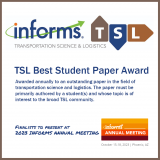 INFORMS TSL Best Student Paper Award