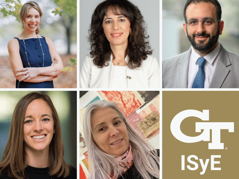 ISyE faculty leading the new Health Systems minor include (top row, left to right) Dima Nazzal, Pinar Keskinocak, and Turgay Ayer; and (bottom row, left to right) Lauren Steimle and Nicoleta Serban.