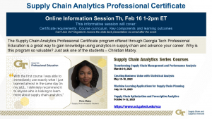 Online Information Session: Supply Chain Analytics Professional Certificate