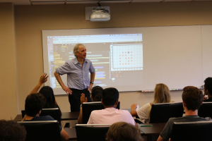 A. Russell Chandler III Chair and Professor Pascal Van Hentenryck instructing the campers