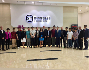 Dr. Bud Peterson at SF Express with faculty and student researchers and alumni