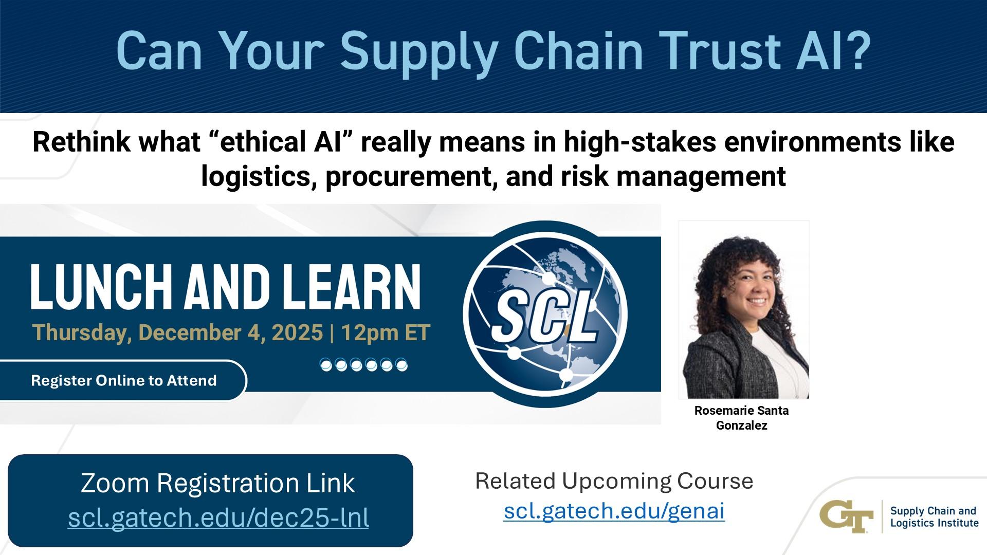 FREE Webinar: "Can Your Supply Chain Trust AI?"