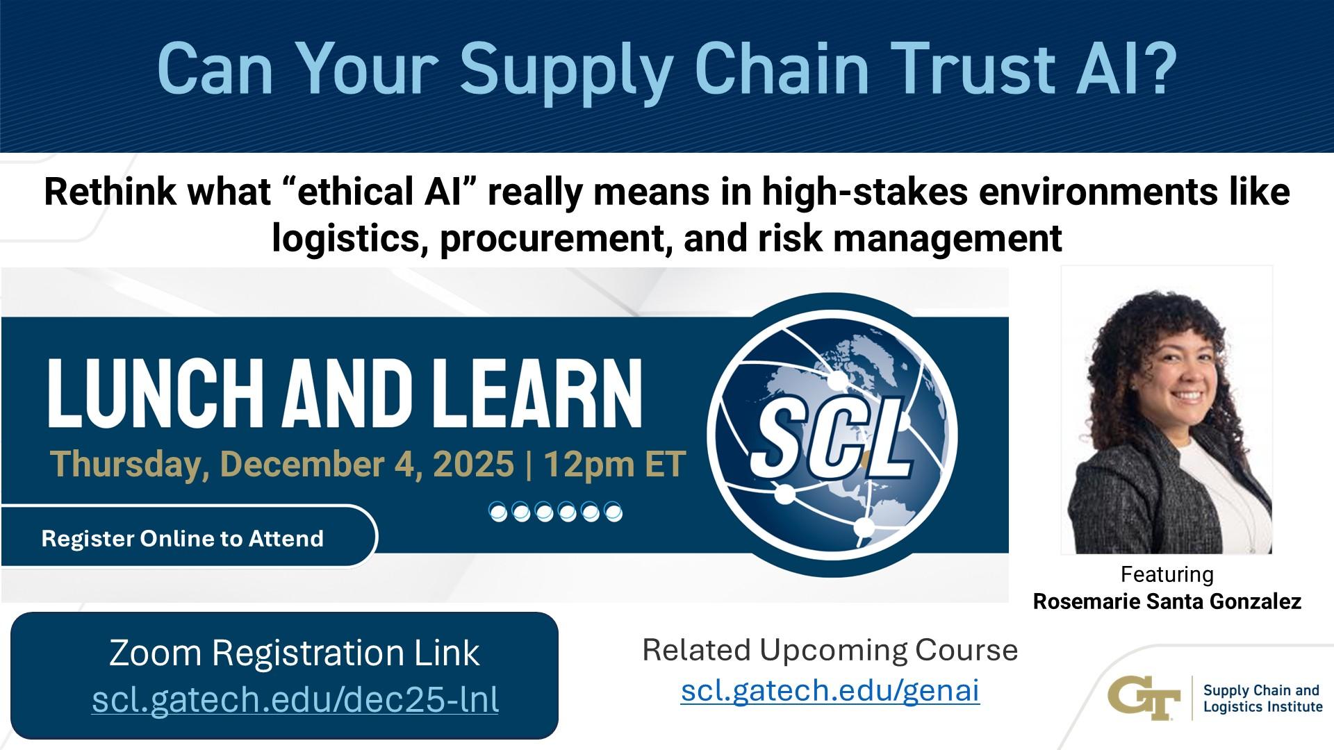 FREE Webinar: "Can Your Supply Chain Trust AI?"