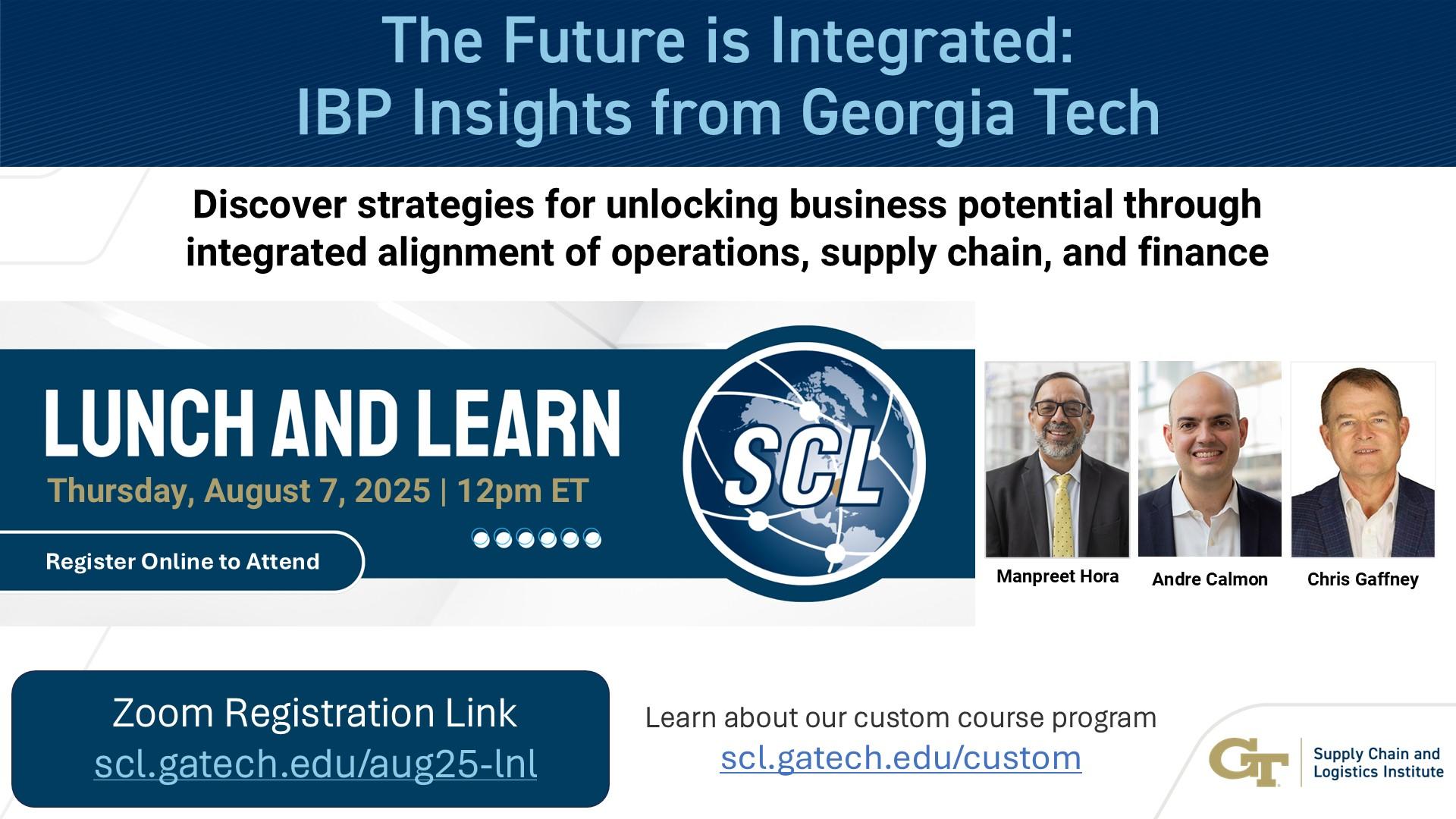 FREE Webinar: “The Future is Integrated: IBP Insights from Georgia Tech"