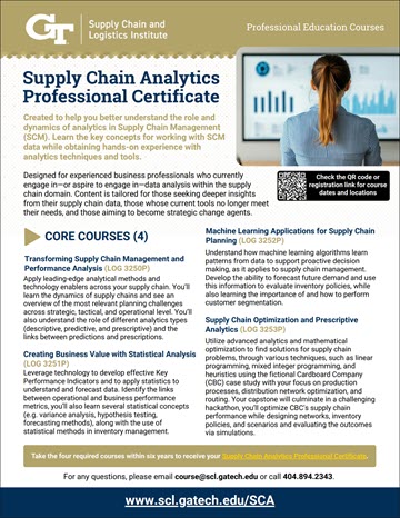 Supply Chain Analytics Professional Certificate Flyer